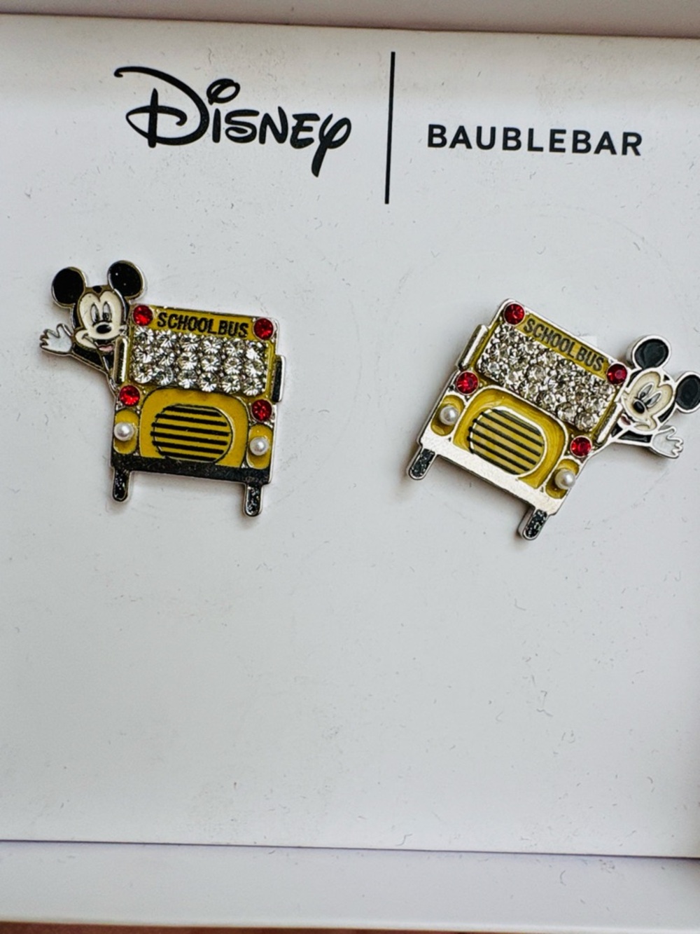 Disney Baublebar Mickey School Bus Stud Earrings - Yellow, Black & Red New - Picture 3 of 7